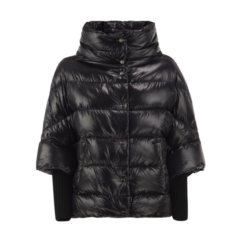 Herno Women Padded Jacket With High Collar And Knitted Cuffs